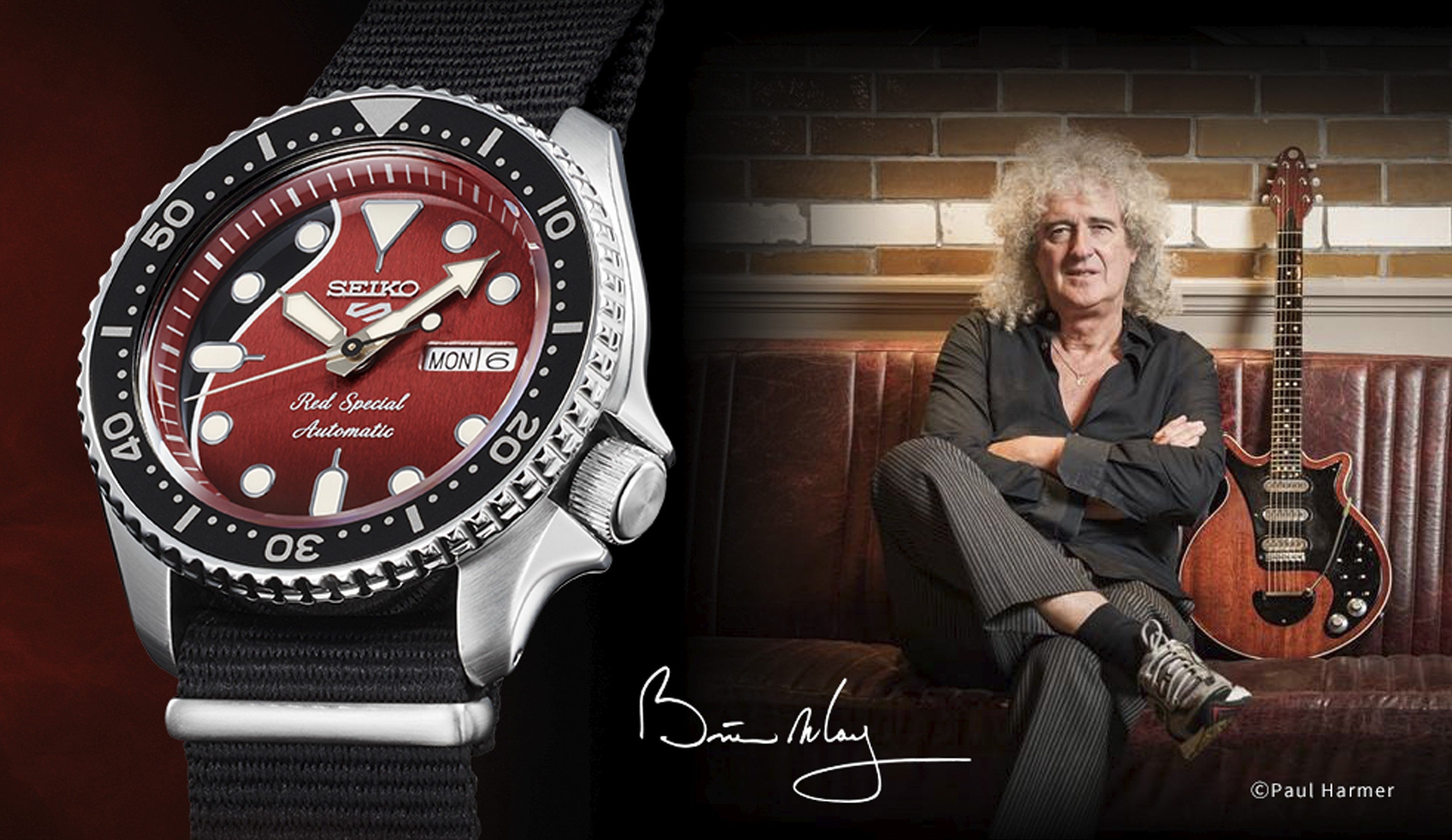 Seiko 5 Sports celebrates a legendary guitar, Brian May’s ‘‘Red Special’’