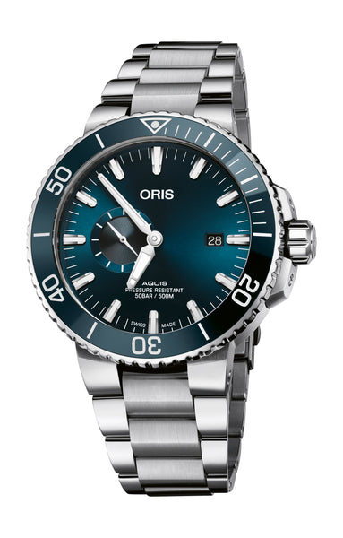 ORIS AQUIS SMALL SECOND DATE Dive Watch Stainless Bracelet