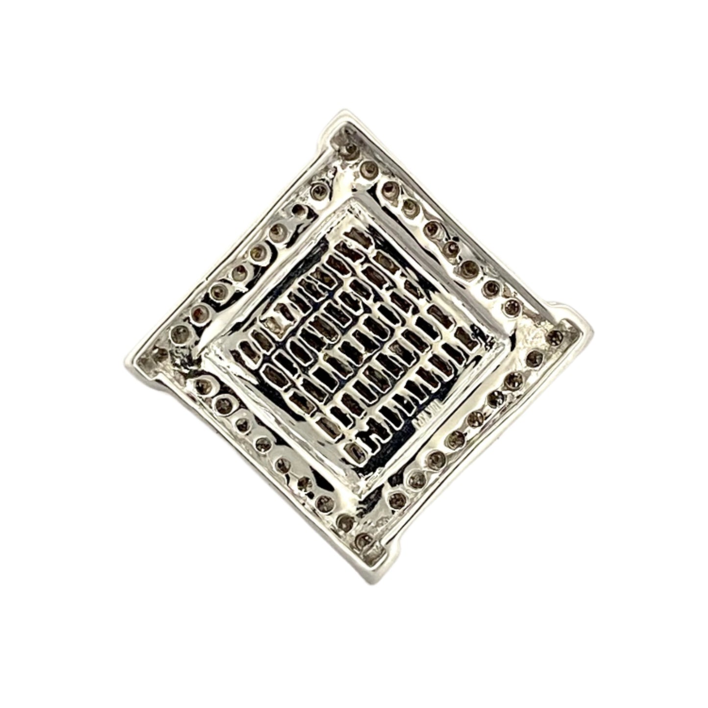 10k white gold diamond square pendant 1 CTTW