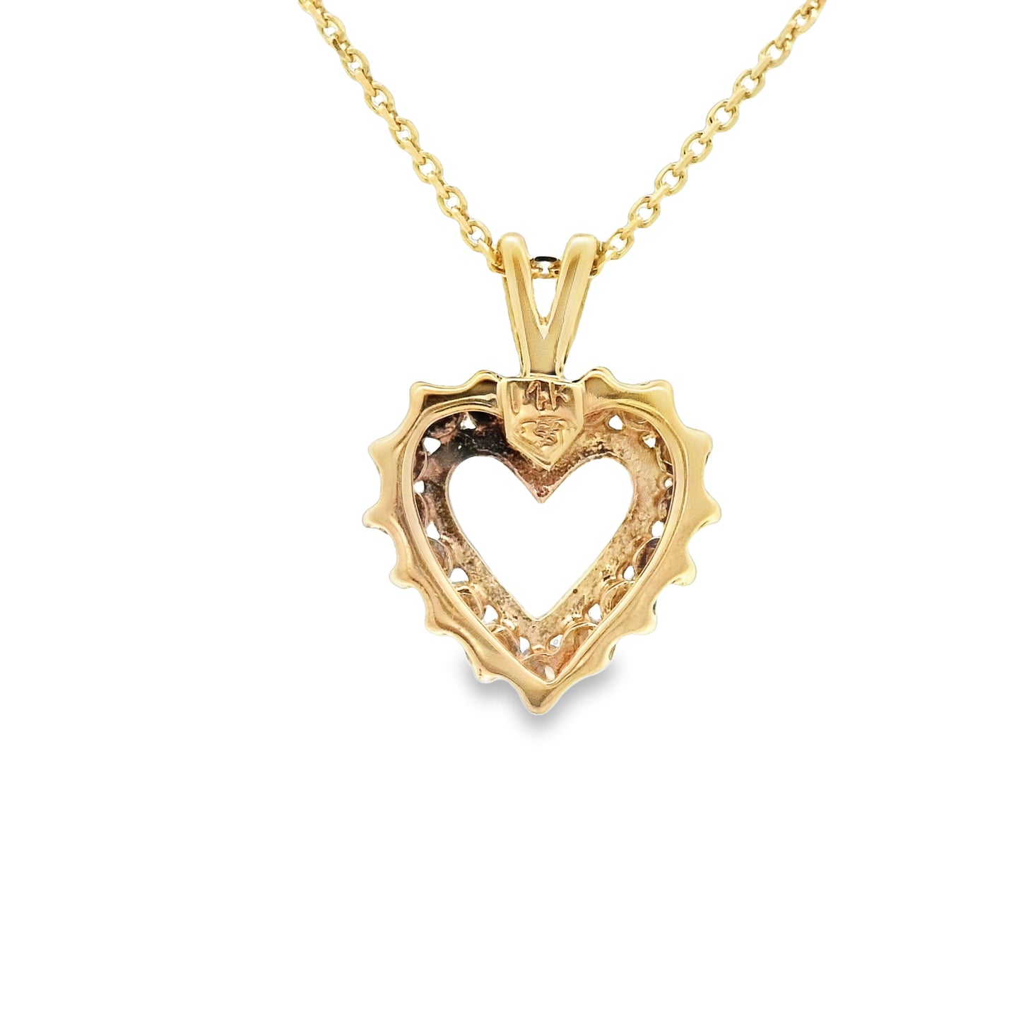 14k Yellow Gold Diamond 1/2cttw Heart Necklace