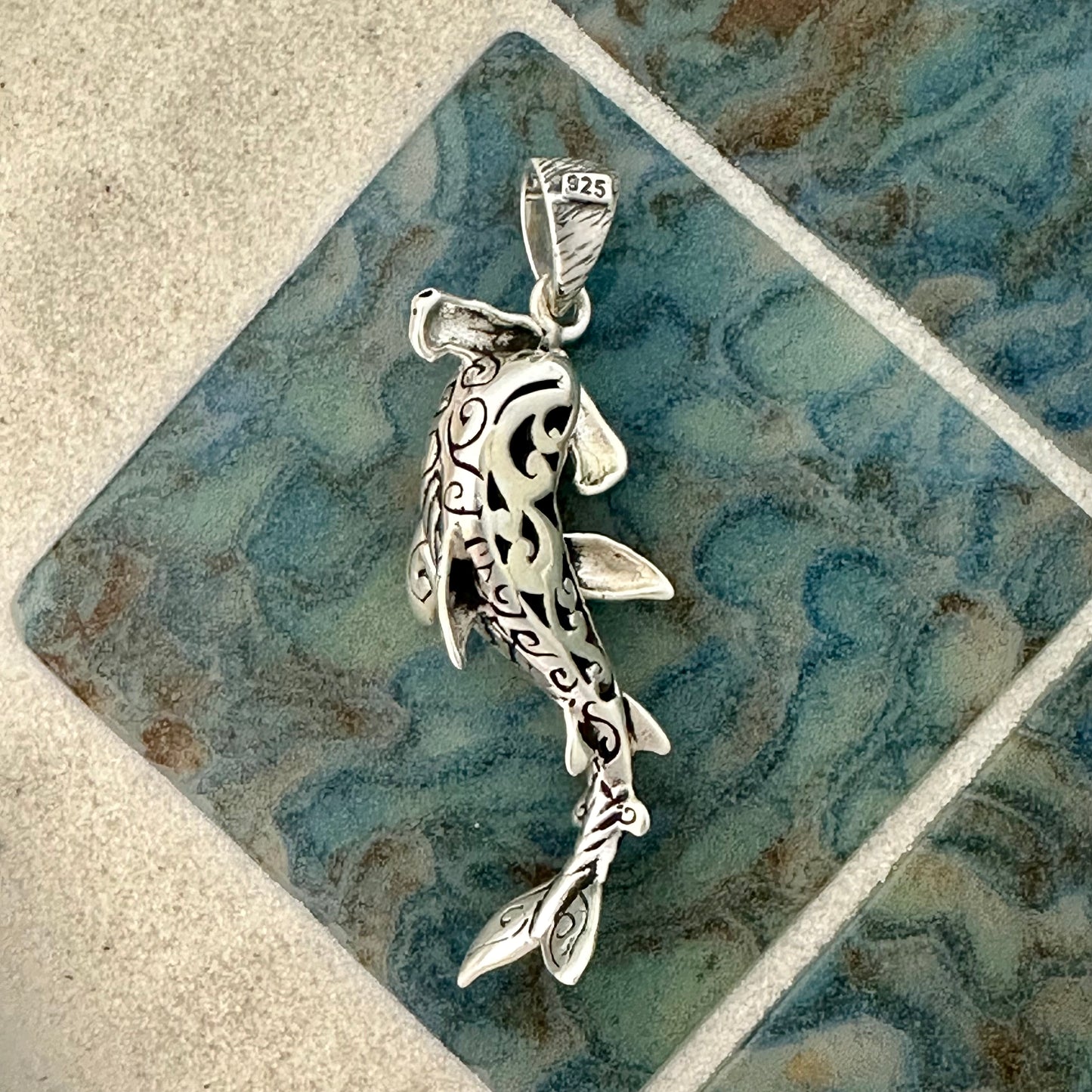 925 Sterling Silver Hammerhead Shark Pendant
