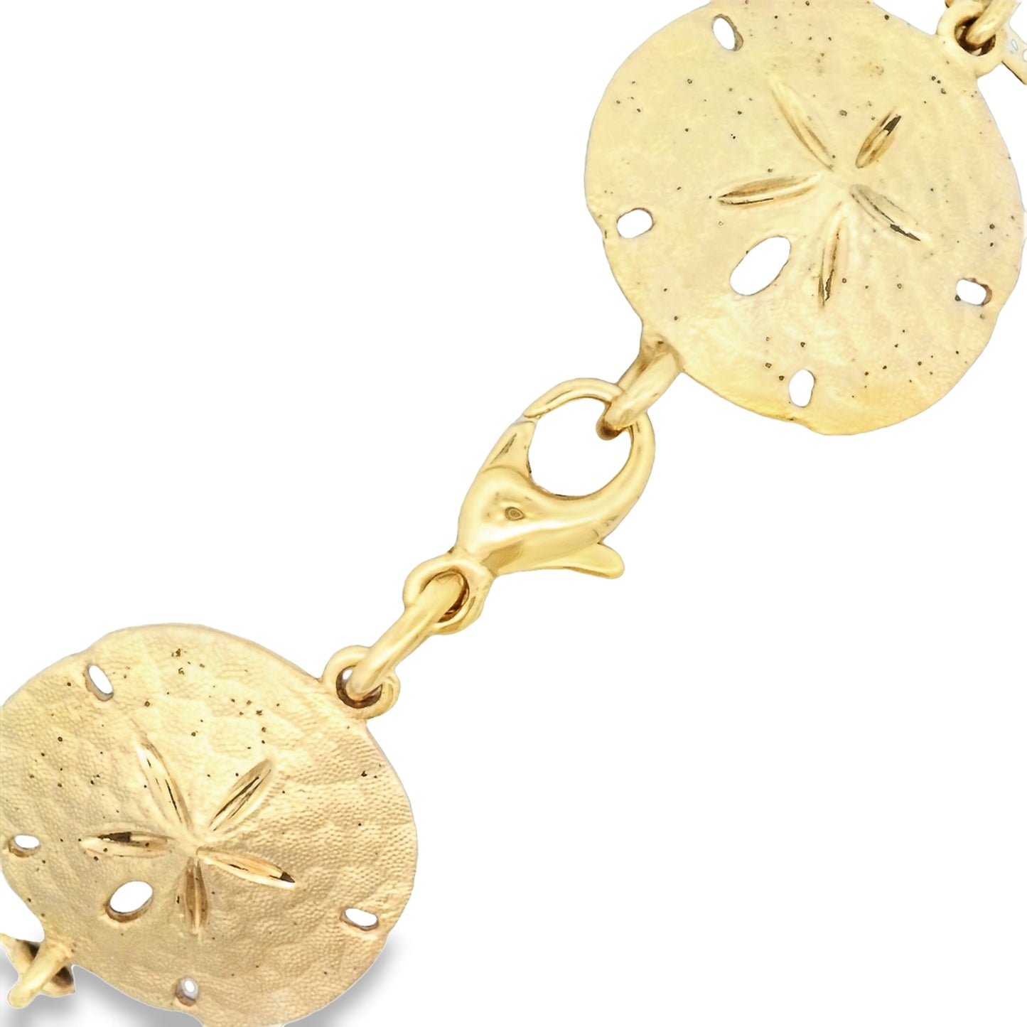 14k Yellow Gold Sand Dollar Bracelet 7" - DePaulas