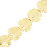 14k Yellow Gold Large Sand Dollar Bracelet 7 1/4