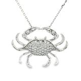 14k White Gold .33cttw Diamond Crab Necklace 18