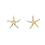 14k Yellow Gold Diamond .25cttw Starfish Post Earrings