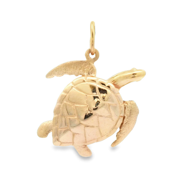 14k Yellow Gold Turtle Pendant