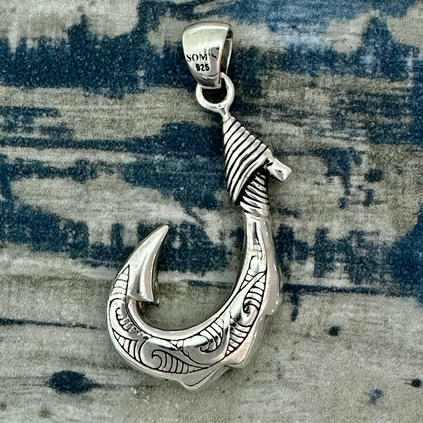 925 Sterling Silver Maui Hook Pendant