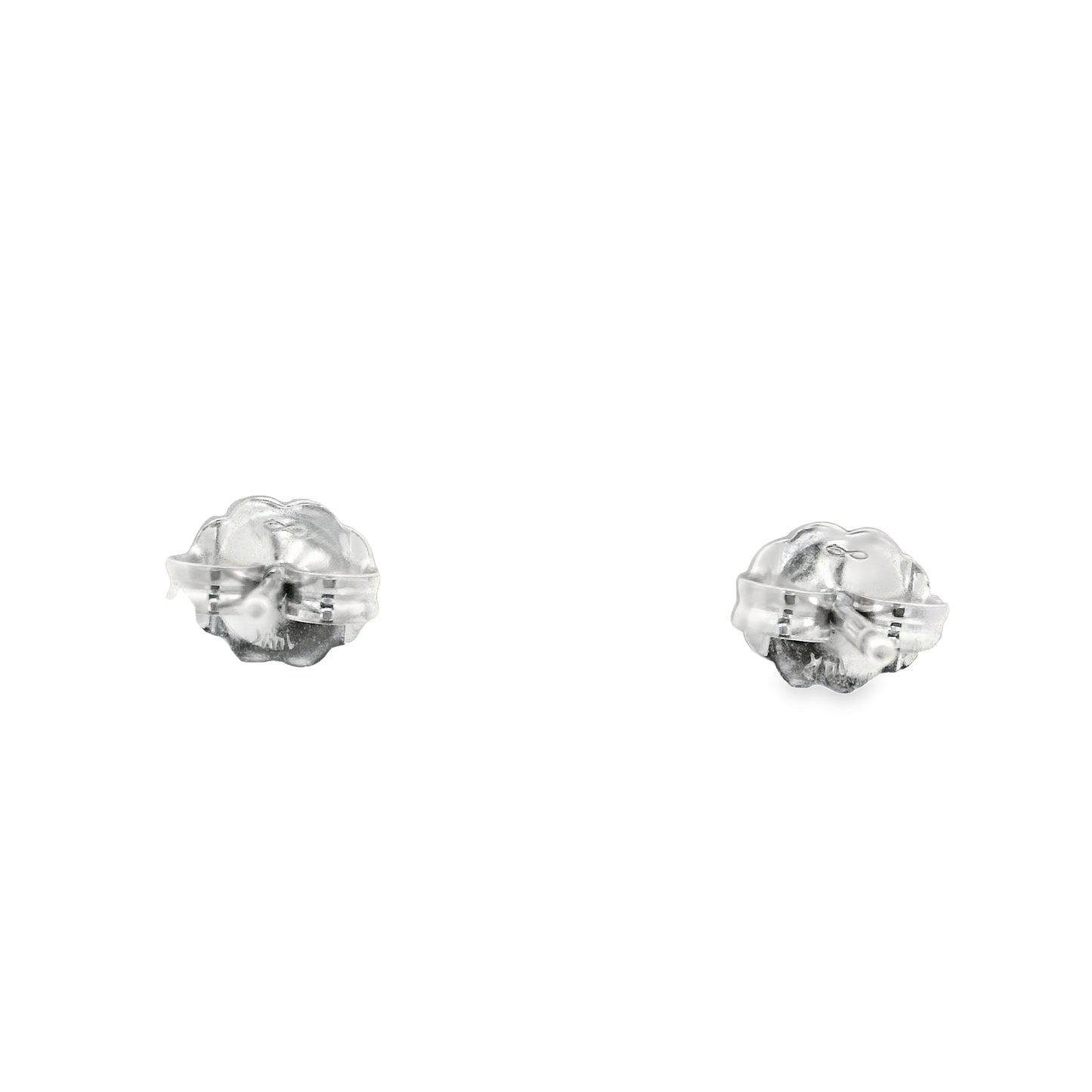 14k White Gold .82cttw Sapphire With .31cttw Diamond Halo Post Earrings