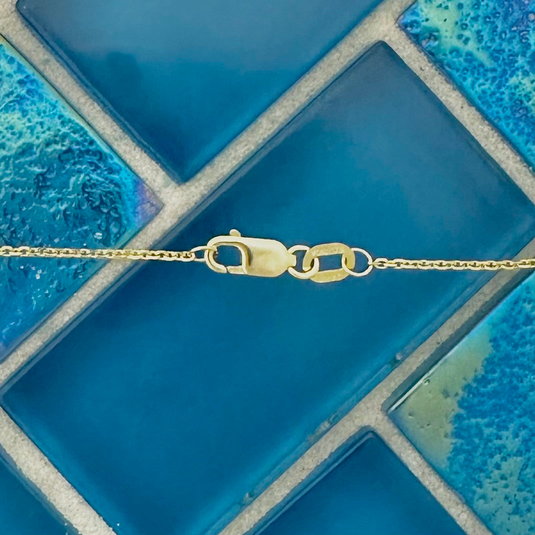 14k Yellow Gold Diamond .25cttw Small Palm Tree Necklace 16”