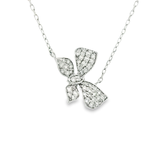 14k White Gold .25cttw Diamond Butterfly Necklace 17