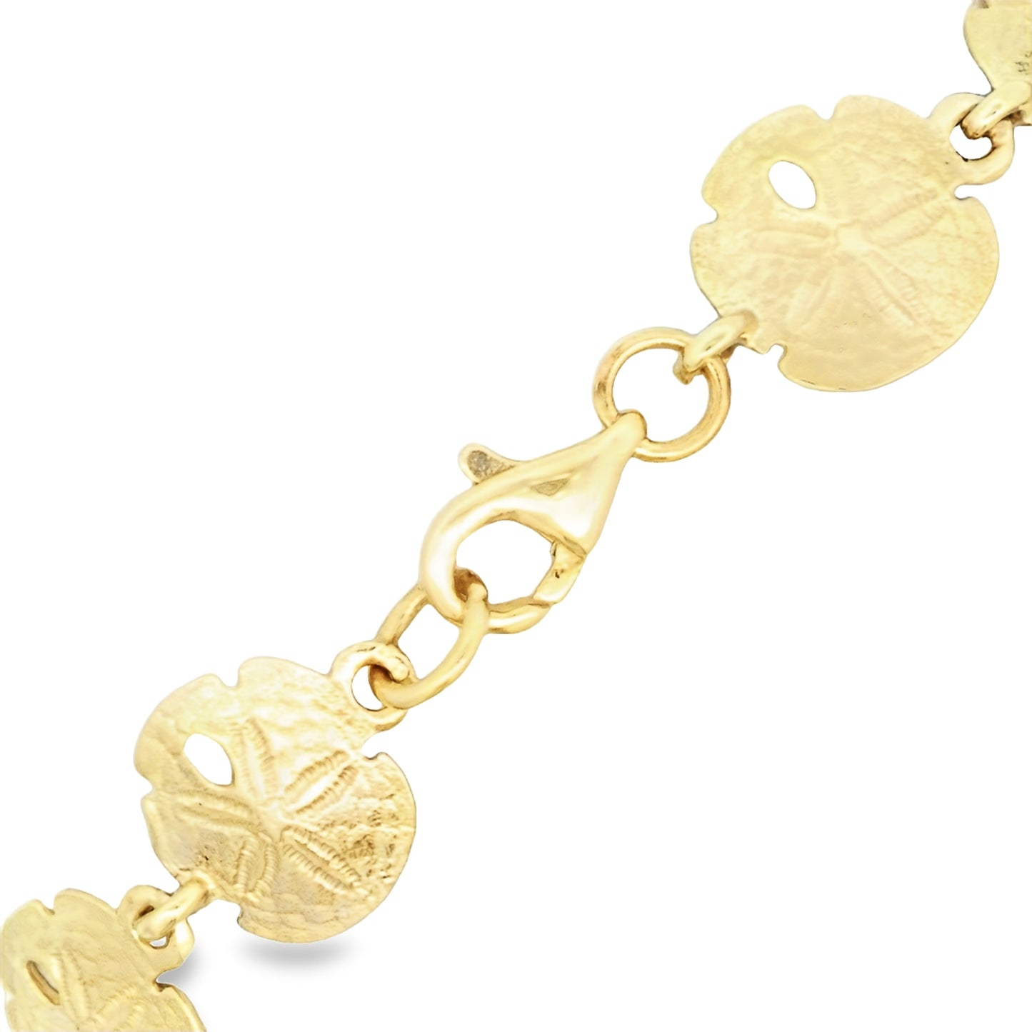 14k Yellow Gold Sand Dollar Bracelet 7 3/4"