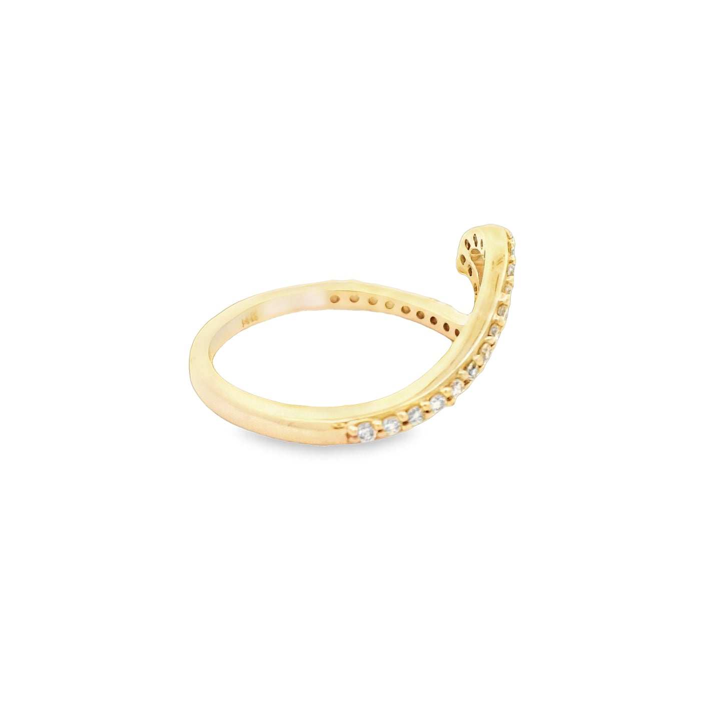 14k Yellow Gold .31cttw Diamond Wave Ring Size 7