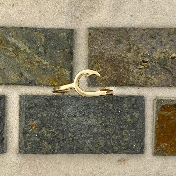 14K Yellow Gold Hand Made Hook Pendant