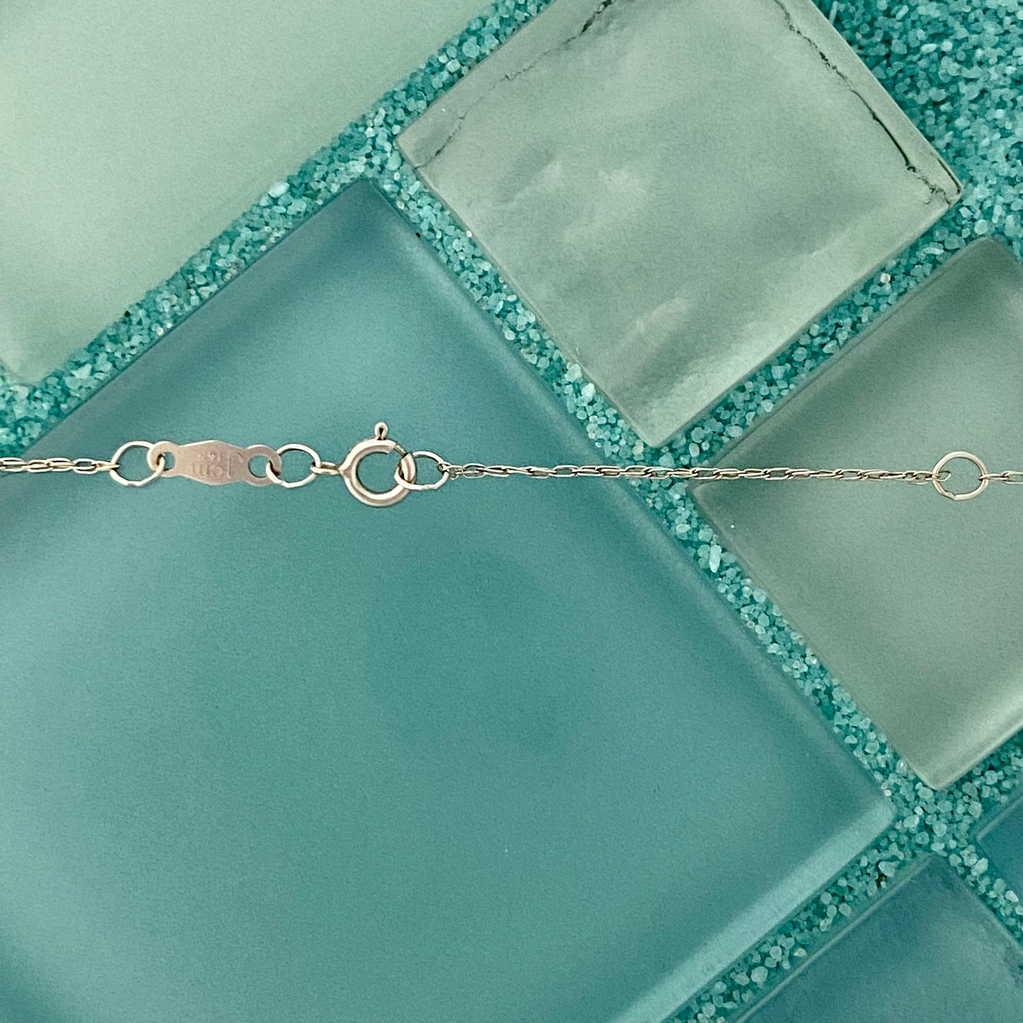 14k White Gold Small Crab Necklace 19”