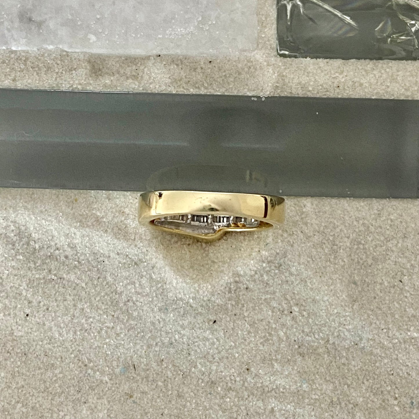 14k Yellow Gold Amethyst With Diamonds Ring Size 6 1/2