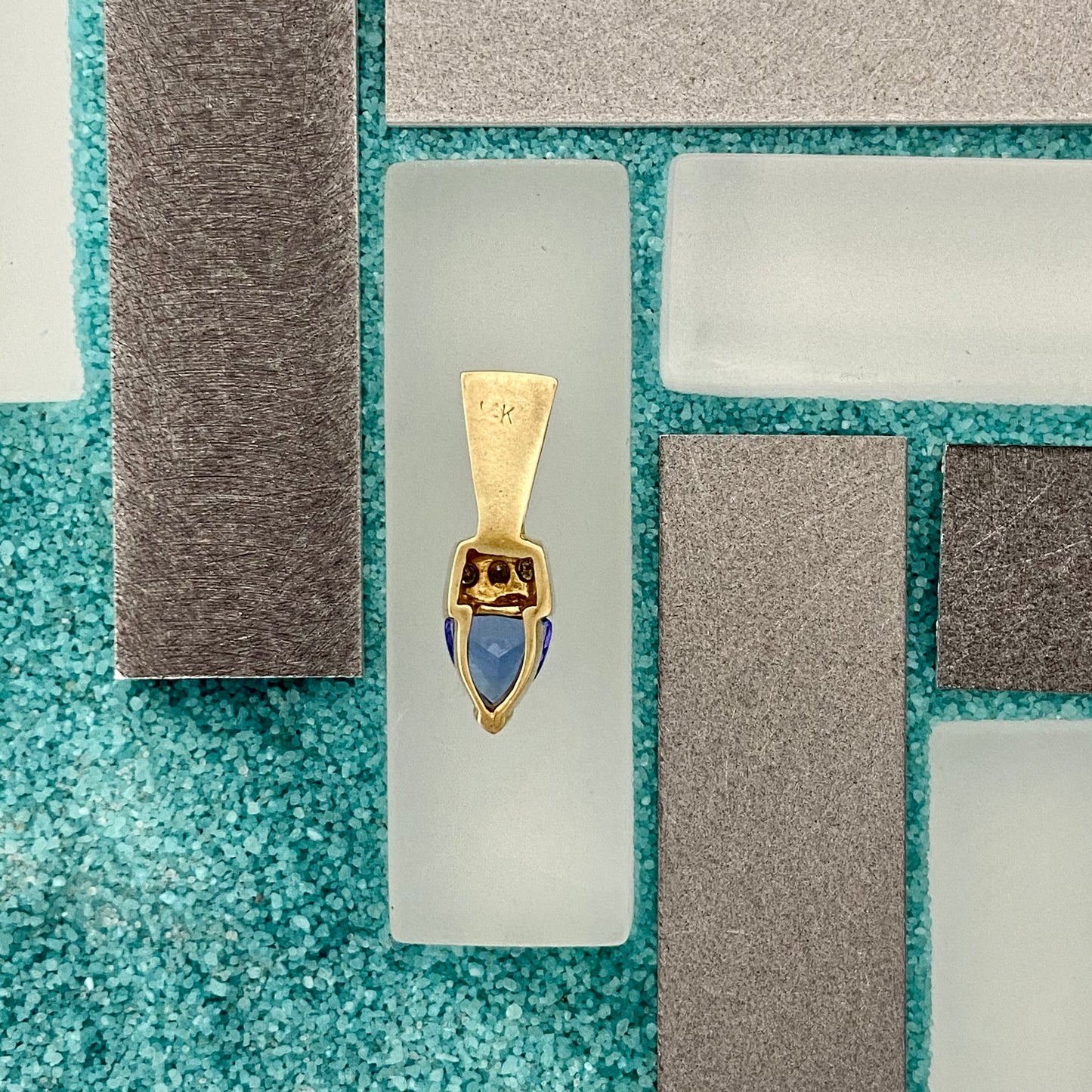 14k Yellow Gold Tanzanite 1ct With Diamonds .09cttw Pendant