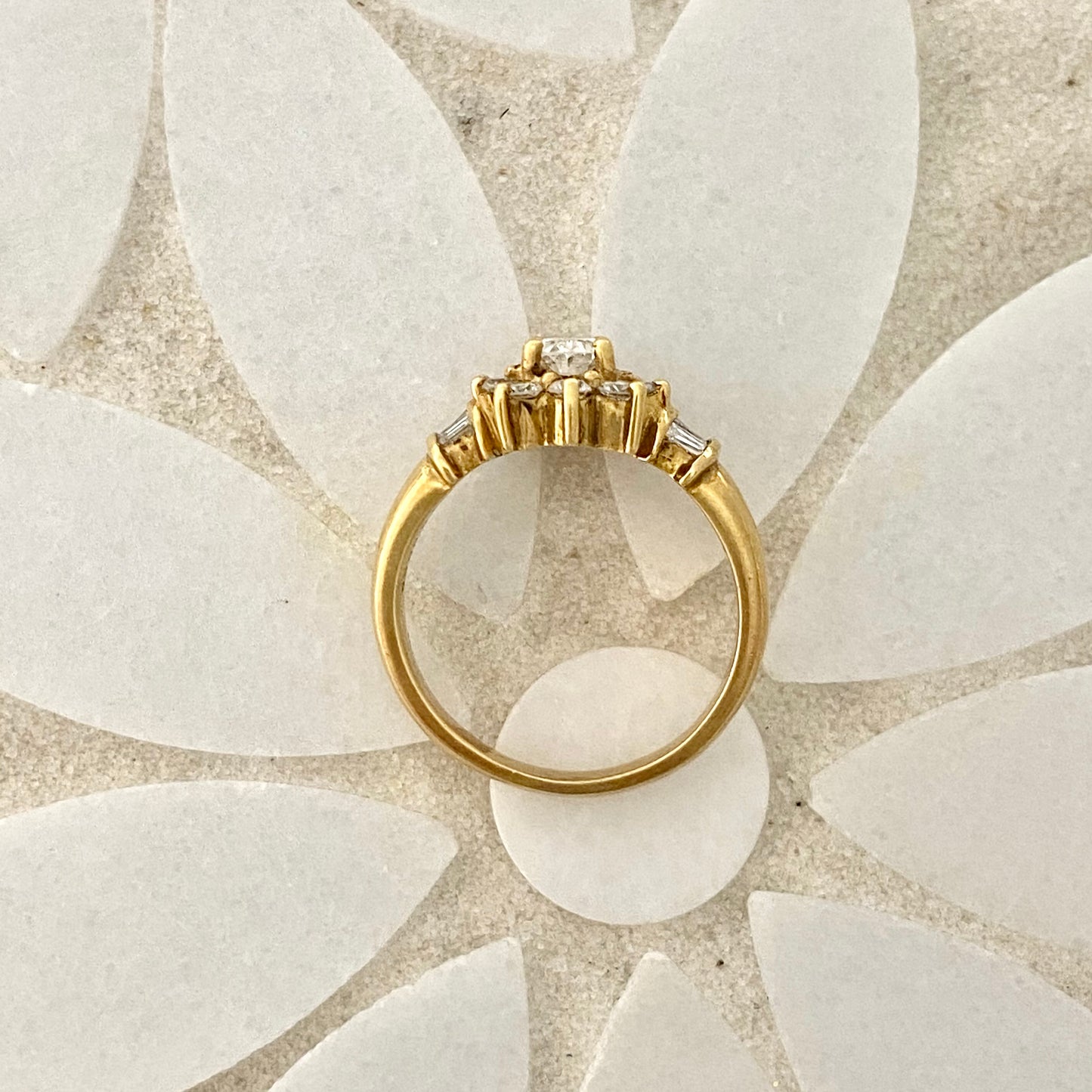 18k Yellow Gold Diamond .97cttw Ring Size 6