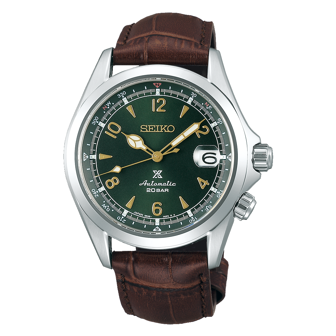 Seiko Alpinist SPB121 Green Dial Leather Strap