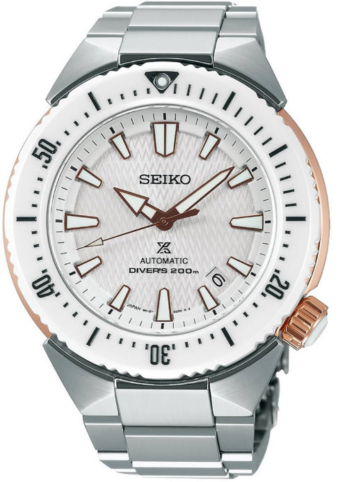 Seiko Prospex Transocean Dive Watch White Ceramic Stainless SBDC037