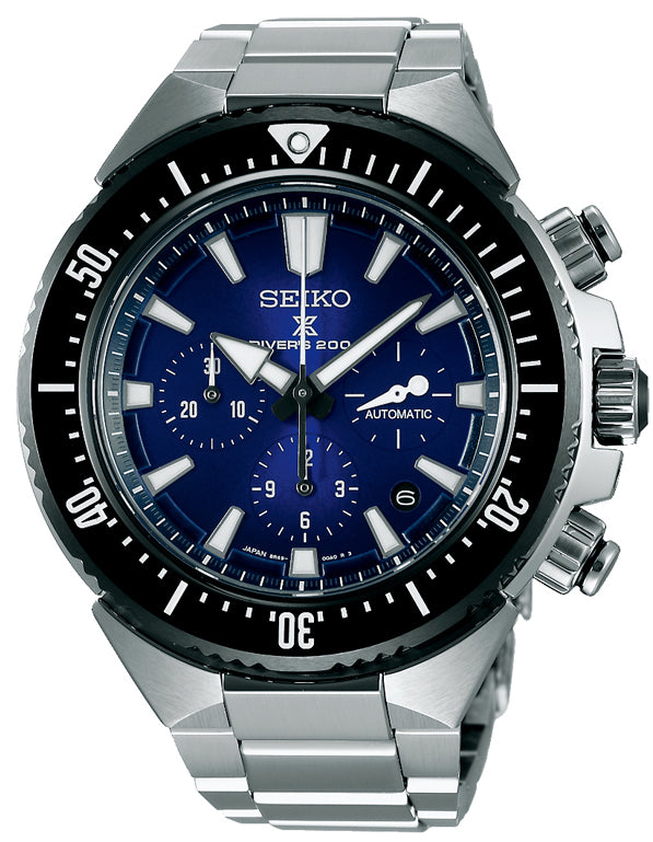 Seiko Prospex Transocean Chronograph Blue Face Dive Watch SBEC003