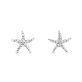 14k White Gold Diamond .25cttw Starfish Post Earrings