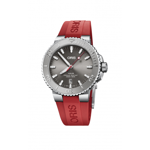 Oris Aquis Date Relief Red Rubber 43mm Dive Watch