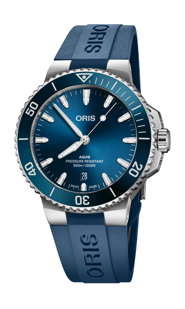 Oris Aquis Blue Dial Blue Strap Dive Watch 01 733 7789 4154-07 8 23 04PEB
