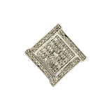 10k white gold diamond square pendant 1 CTTW