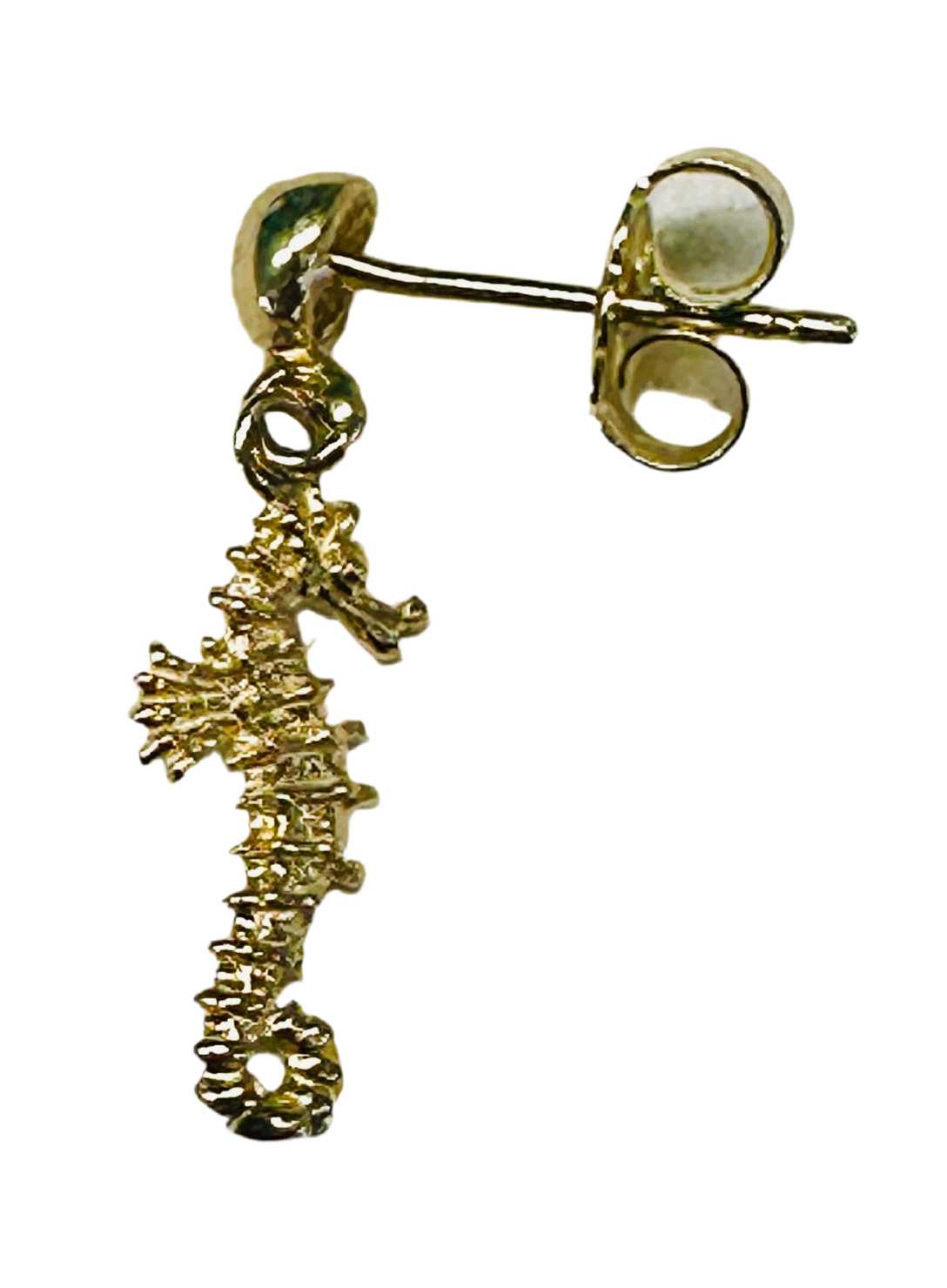 14k Gold Seahorse Earrings Small Dangle