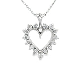 14k White Gold .43cttw Diamond Heart Necklace 17