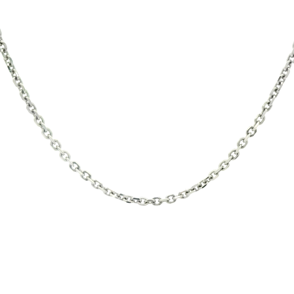 14k White Gold 18" Cable Chain