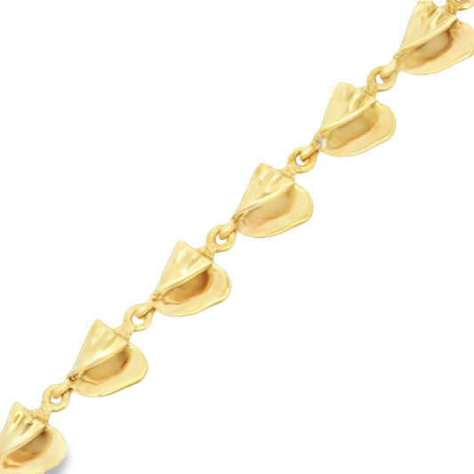 14k Yellow Gold Conch Bracelet 7 1/4"