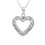 14k White Gold 1cttw Diamond Open Heart Necklace 18