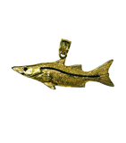 14k Gold Snook Double Sided with Sapphire Eye Pendant