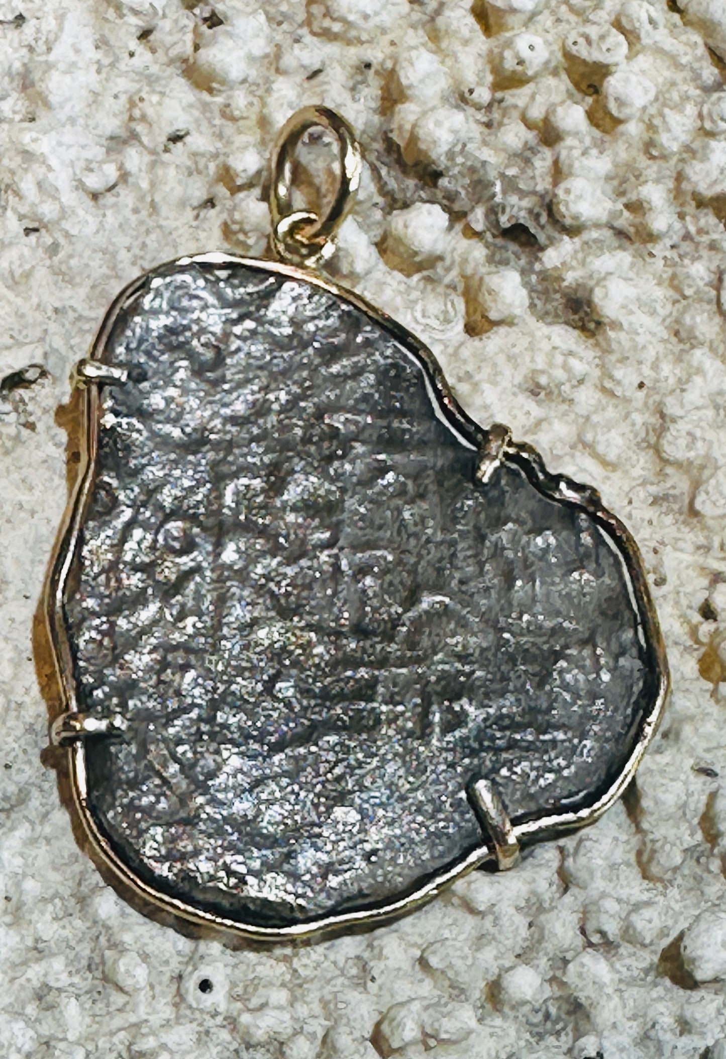 Concepcion Wreck 8 Reales Treasure Coin 14k Gold Bezel 69492