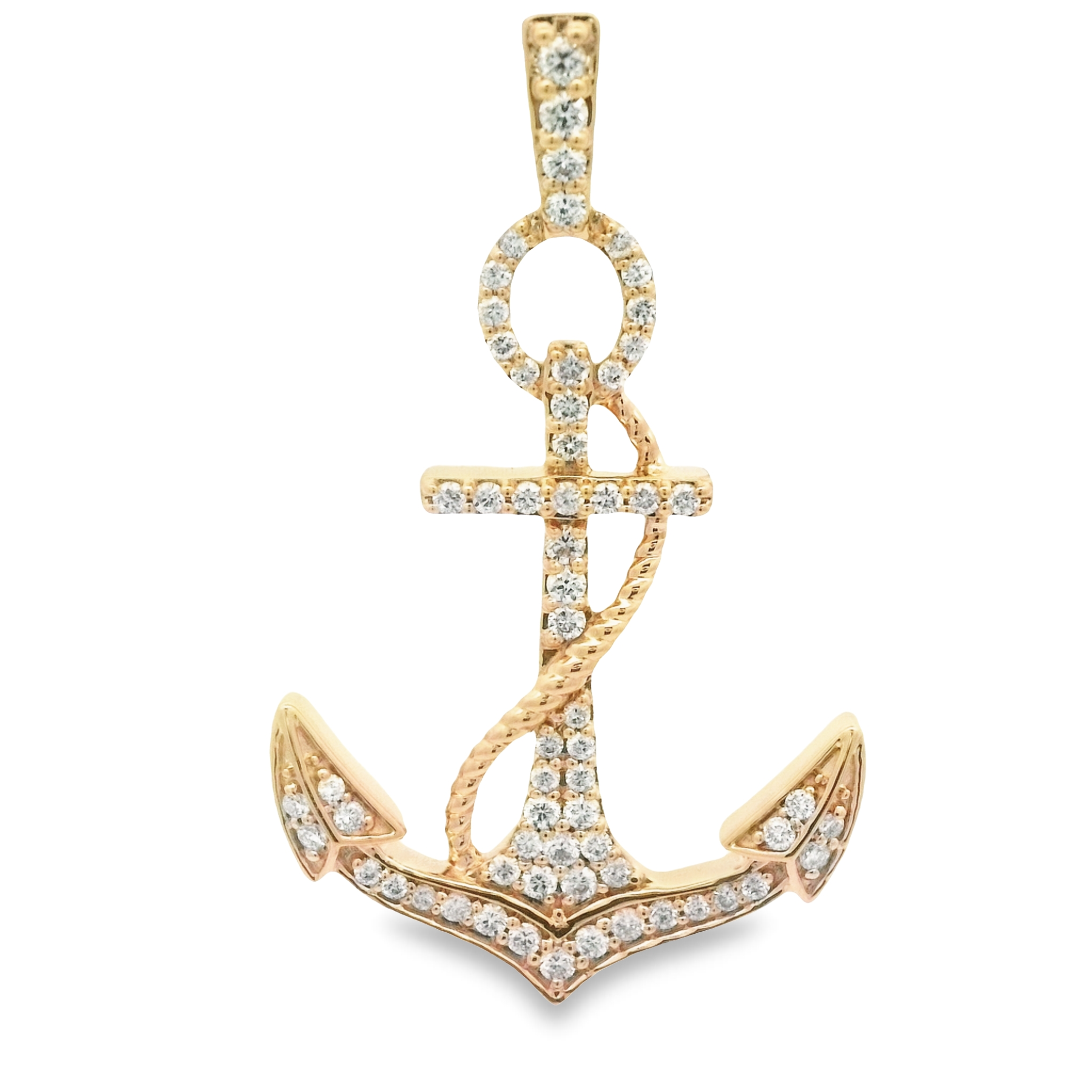 美品】Anchor Pendant K18Yellow GoldDiamond - チャーム