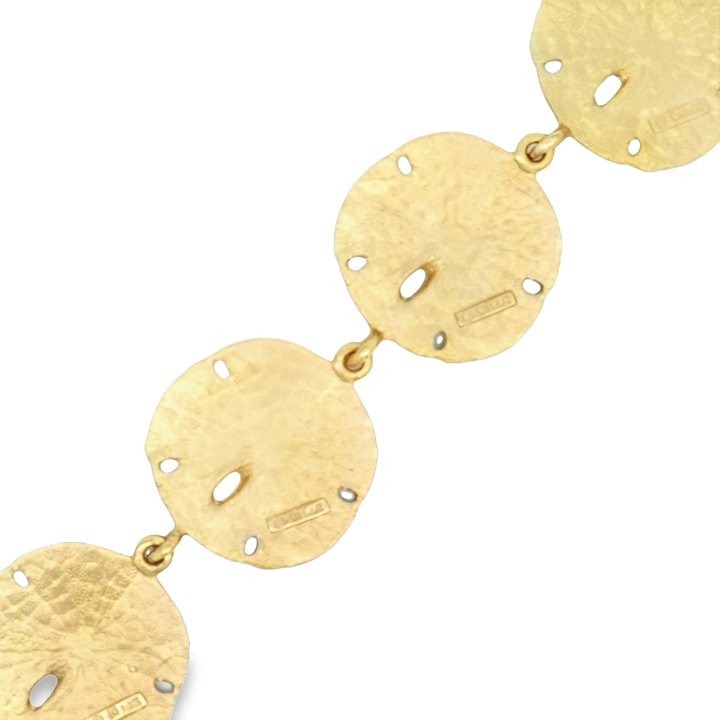 14k Yellow Gold Sand Dollar Bracelet 7" - DePaulas