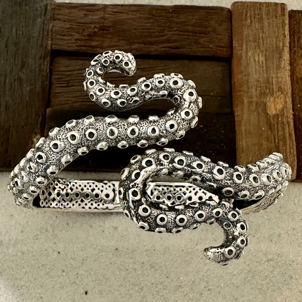925 Sterling Silver Octopus Tentacle Bracelet