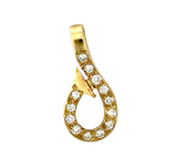 14k Gold Diamond Hook Pendant