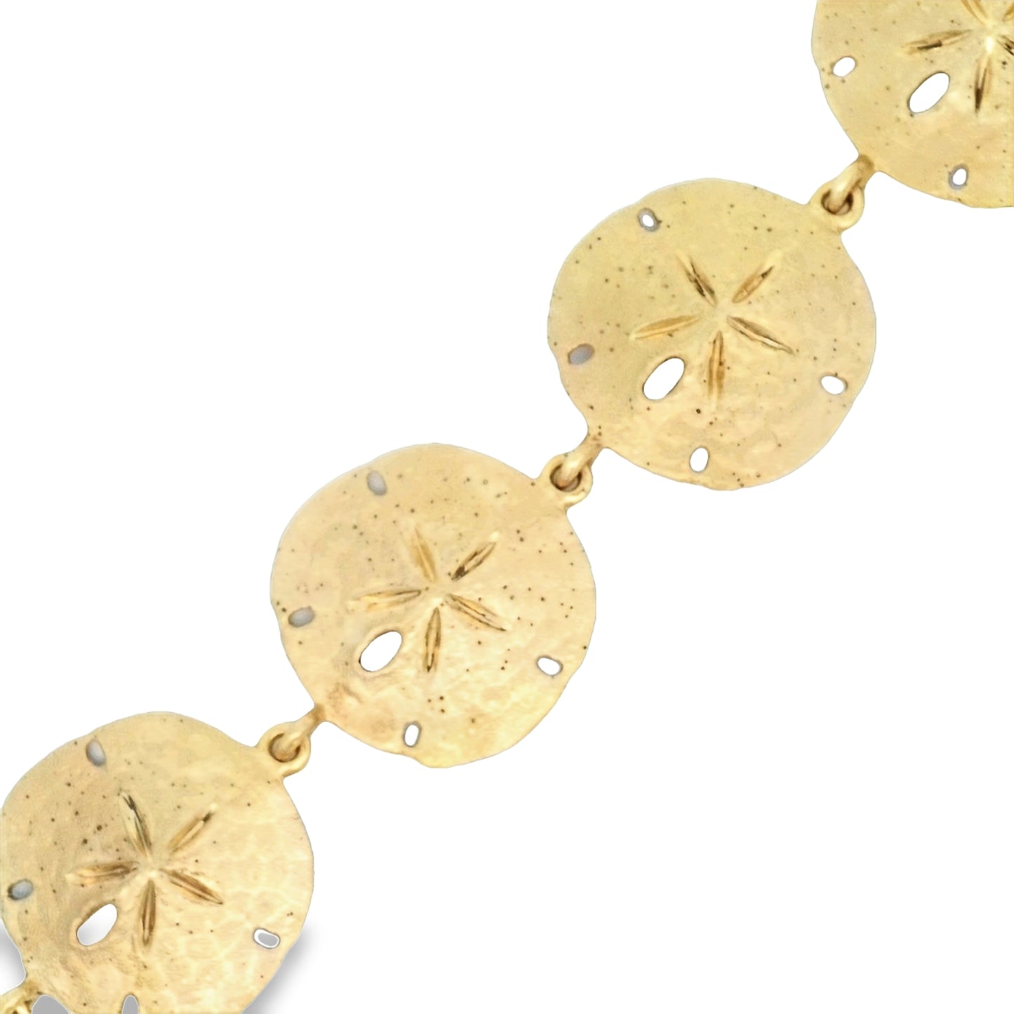 14k Yellow Gold Sand Dollar Bracelet 7" - DePaulas