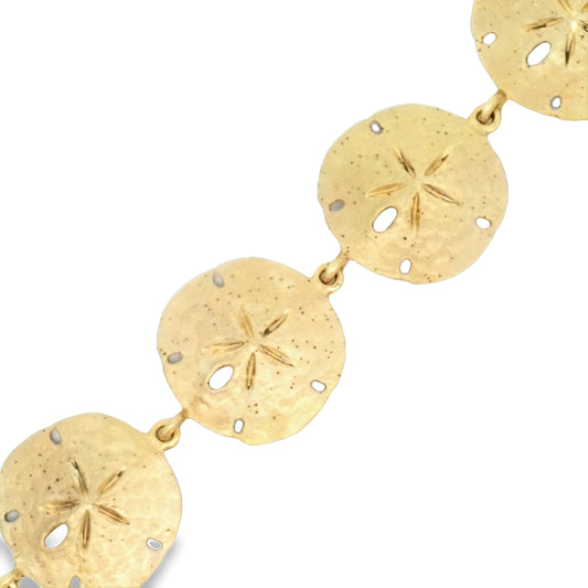 14k Yellow Gold Sand Dollar Bracelet 7" - DePaulas