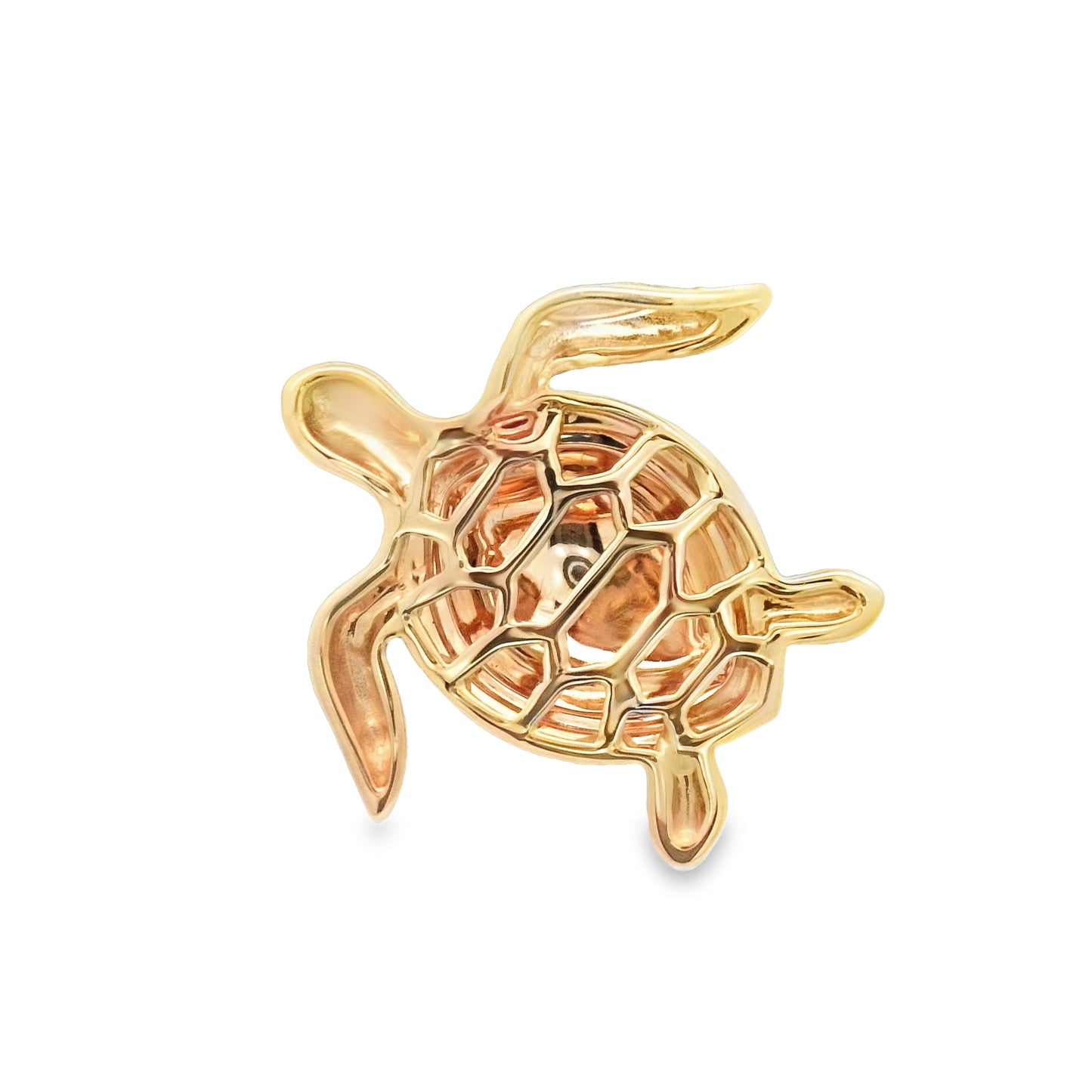 14k Yellow Gold .22cttw Diamond Turtle Pendant