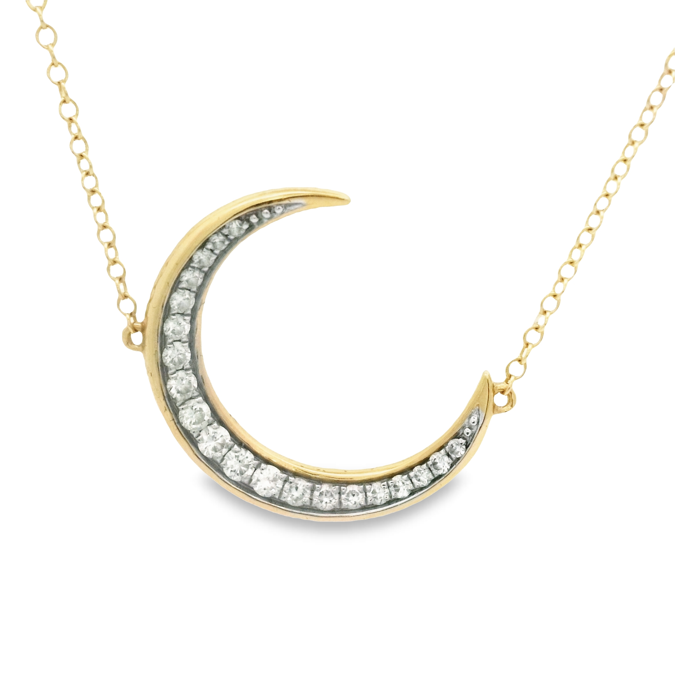 Diamond Half Moon Necklace – David Von