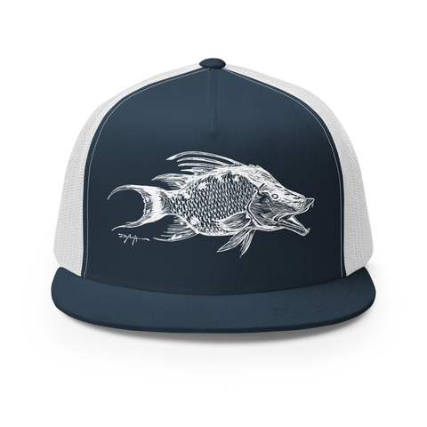 Signature White Hogfish Trucker Cap