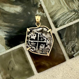 1 Reales Dated 1694 Potosi Mint Unknown Wreck Sea Salvage 14k Yellow Gold Bezel Treasure Coin Pendant
