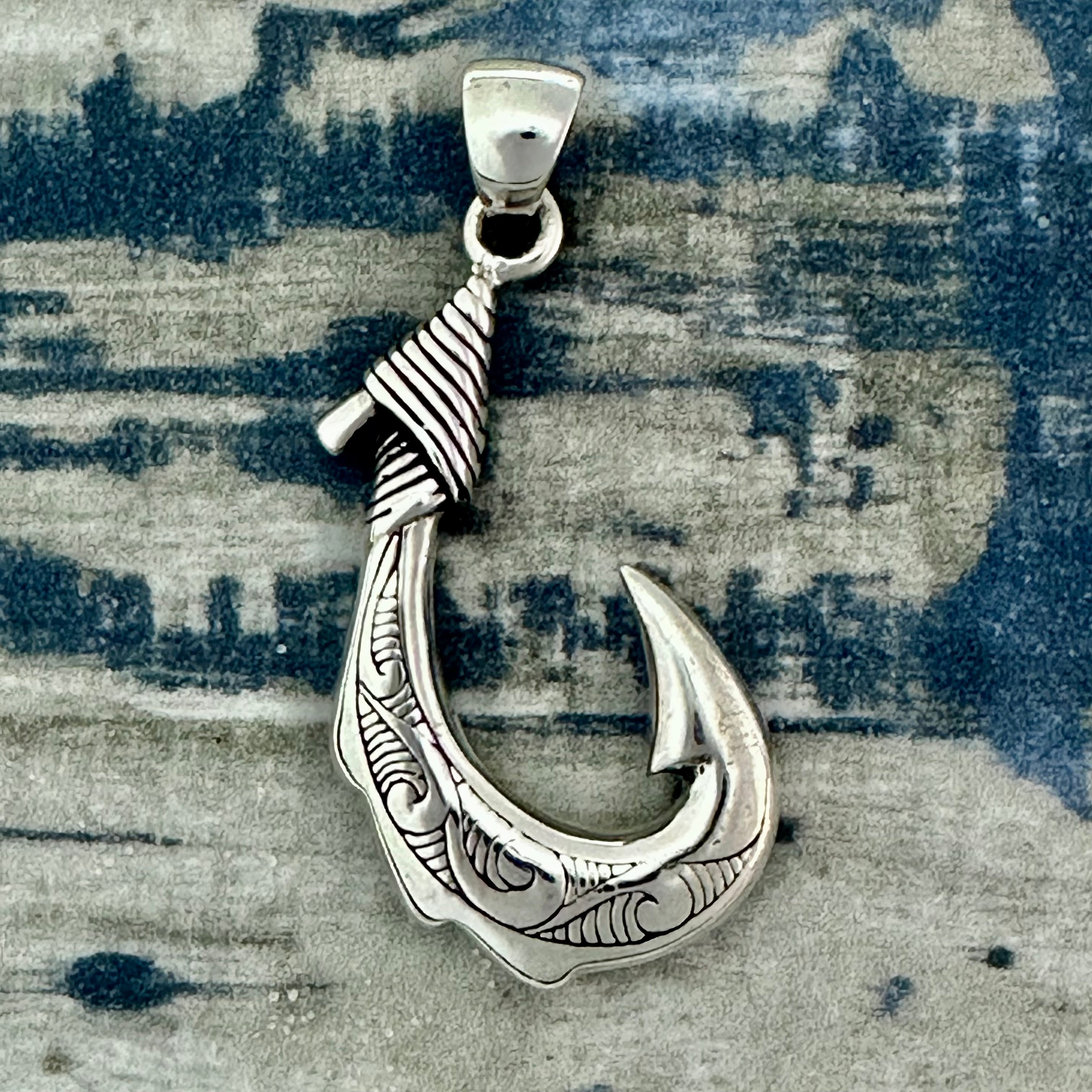 925 Sterling Silver XL Maui Hook Pendant
