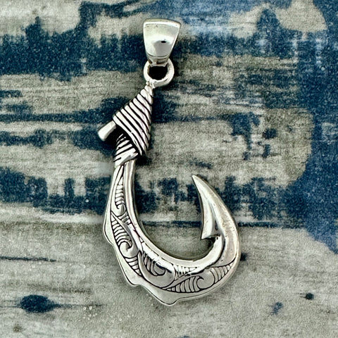 925 Sterling Silver Maui Hook Pendant