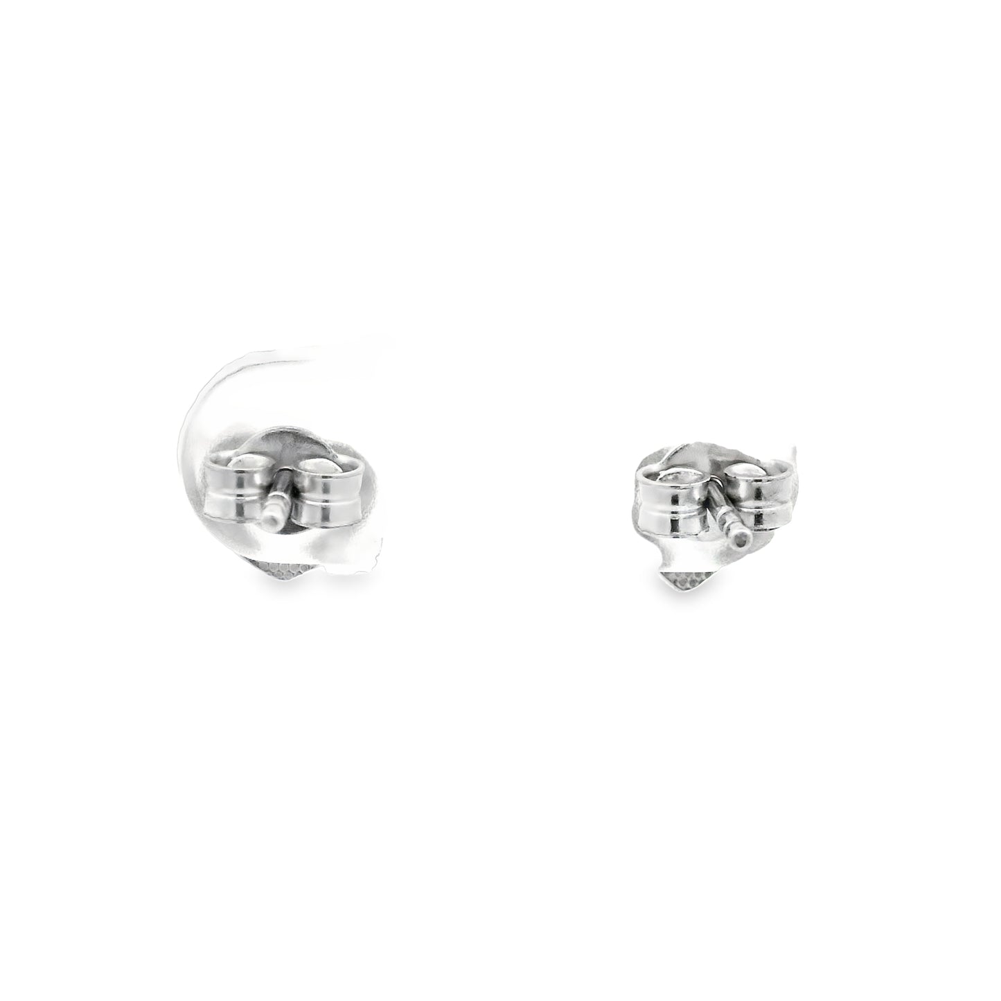 14k White Gold Cubic Zirconia Heart Post Earrings