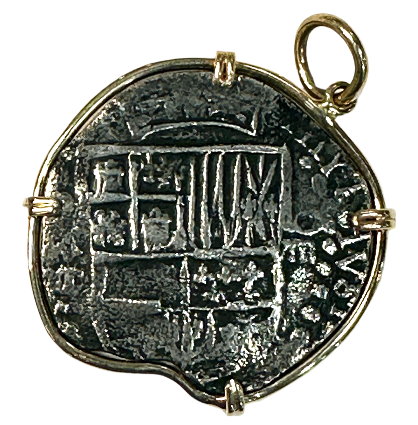 Atocha 14k Gold Bezel 8 Reales Spanish Treasure Coin AT207