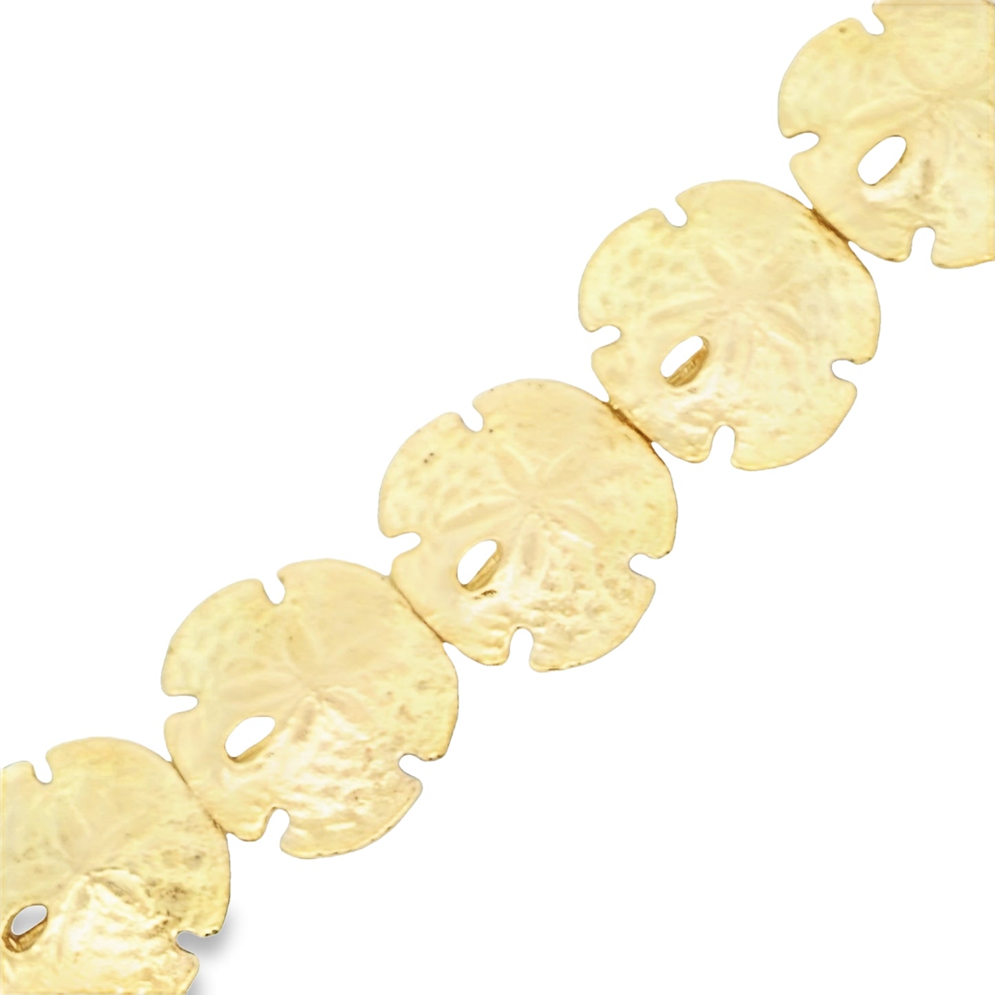 14k Yellow Gold Large Sand Dollar Bracelet 7 1/4"